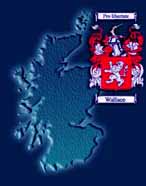 James Wallace map Scotland Wallace coat of arms